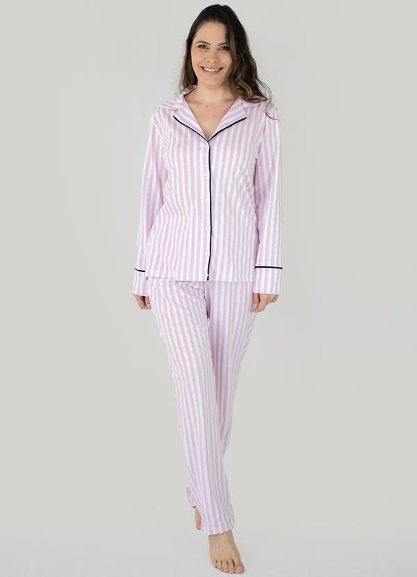 Pijama Americano Longo Algodão Amanda Rosa