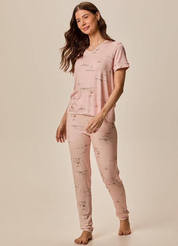 Pijama Cisne Carrot em Malha Essence Coral