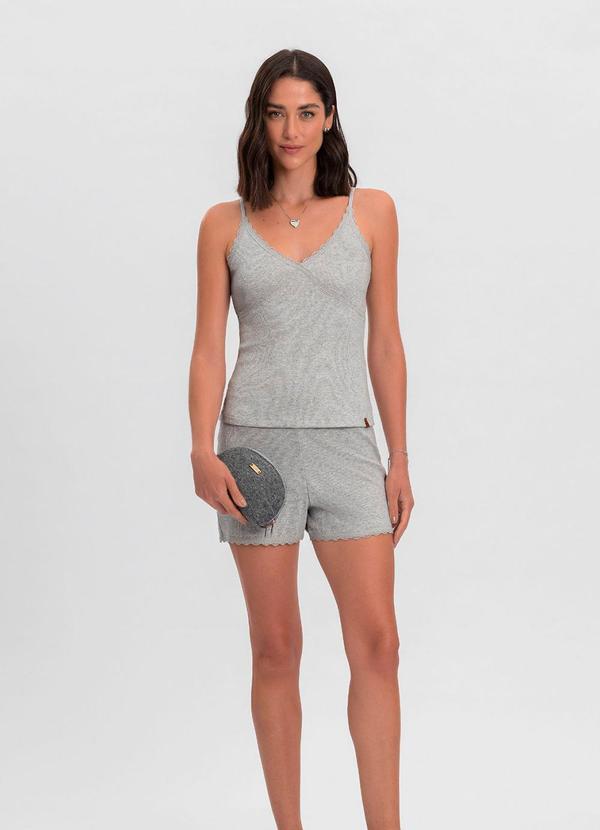Pijama Curto Mensageiro dos Sonhos Cinza