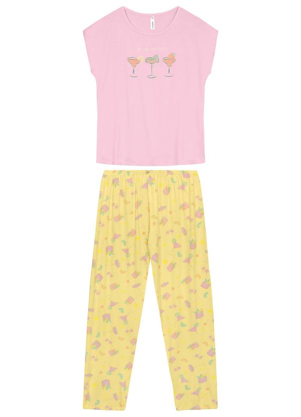 Pijama Longo Take Time For Yourself Rosa Claro