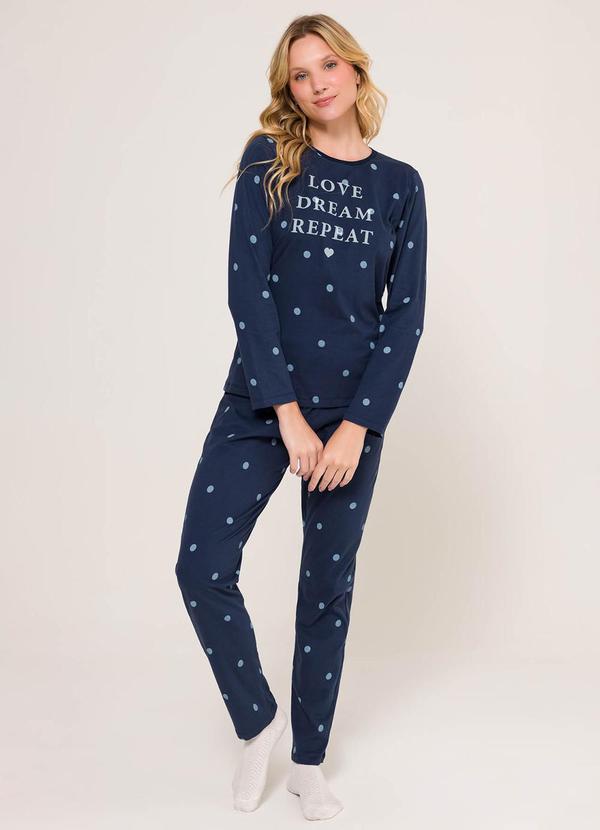 Pijama Manga Longa Azul