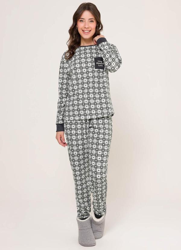 Pijama Manga Longa Cinza