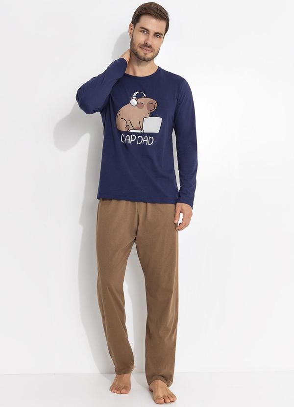 Pijama Ml Masculino Azul