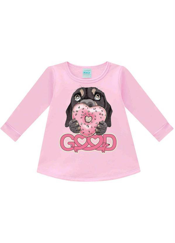 Vista 2 Casaco Pijama Menina Rosa Kyly Kyly