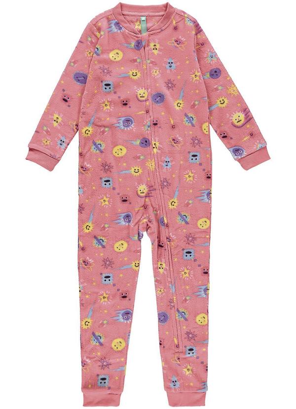 Macacão Monstrinhos em Soft Menina Rosa