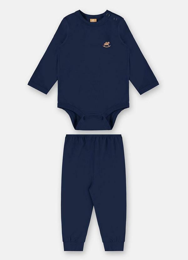 Pijama Bebê Unissex Térmica Azul
