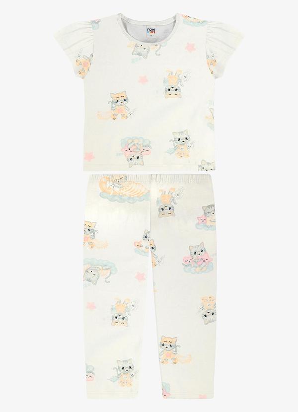 Pijama Blusa com Calça Infantil Bege