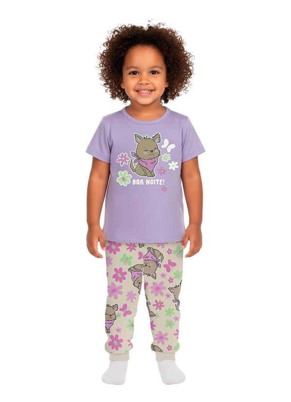 Pijama Boa Noite Brilha no Escuro Lavanda