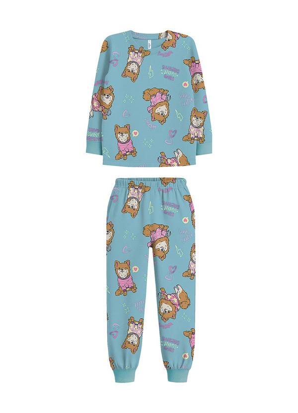 Pijama Cachorrinhos Brilha no Escuro Azul