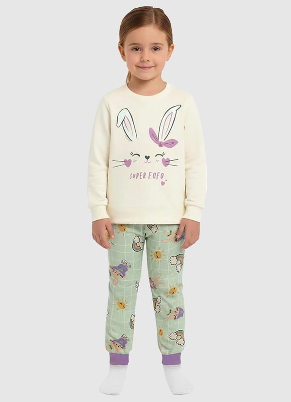 Pijama Coelhinho que Brilha no Escuro Bege