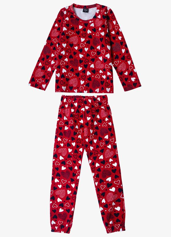 Pijama Feminino Estapado Vermelho
