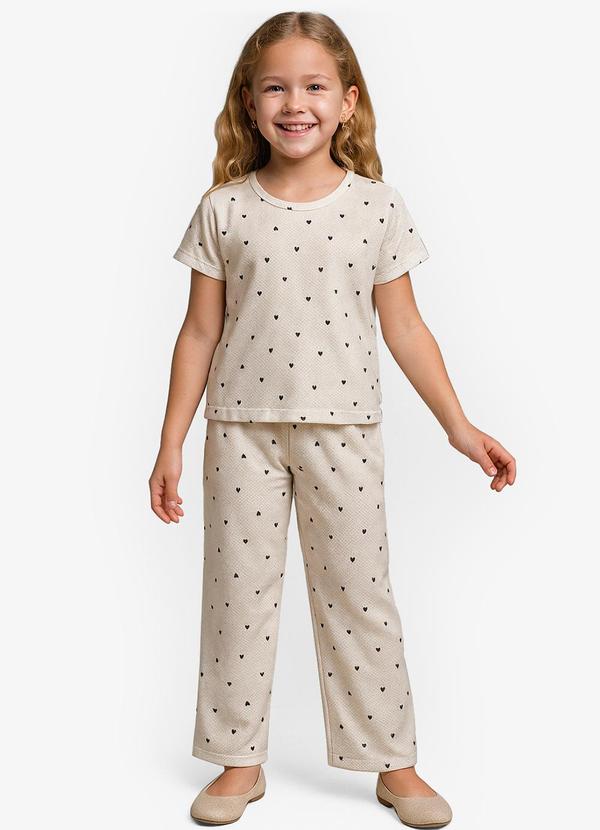 Vista 2 Pijama Feminino Infantil Bege Select Select