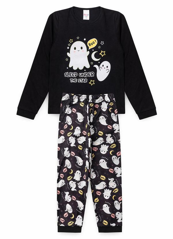 Pijama Feminino Inverno Boo Preto
