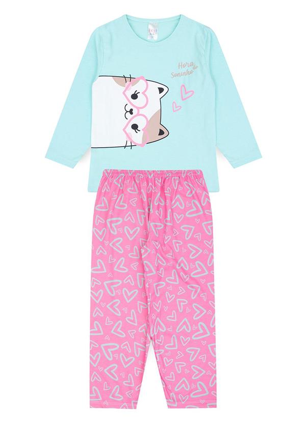 Vista 2 Pijama Feminino Inverno Cat Azul Atelie Da Crianca Atelie Da Crianca