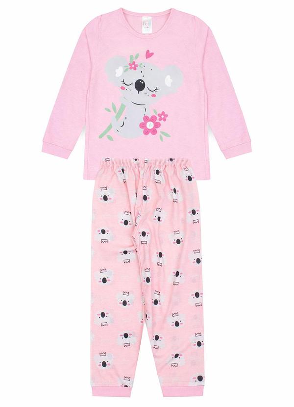 Pijama Feminino Inverno Coala Rosa