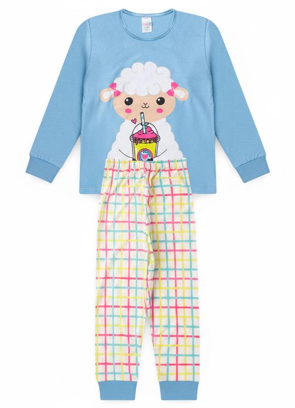 Vista 2 Pijama Feminino Inverno Milkshake Azul Atelie Da Crianca Atelie Da Crianca