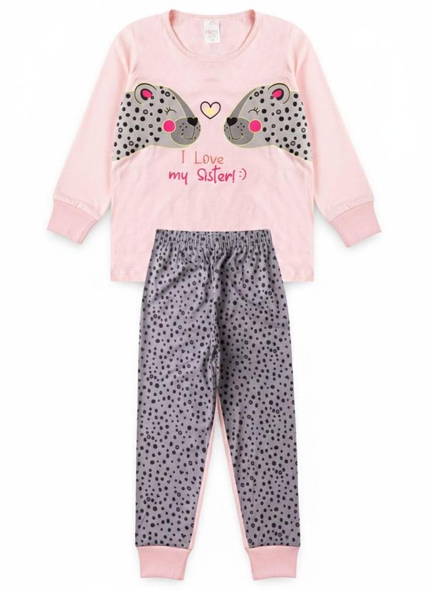 Vista 2 Pijama Feminino Inverno Onça Rosa Atelie Da Crianca Atelie Da Crianca