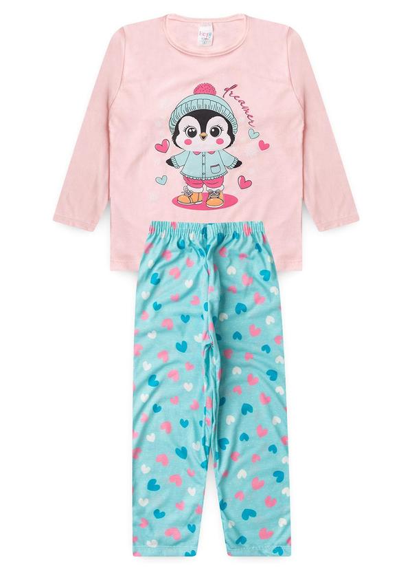 Vista 2 Pijama Feminino Inverno Pinguim Rosa Atelie Da Crianca Atelie Da Crianca