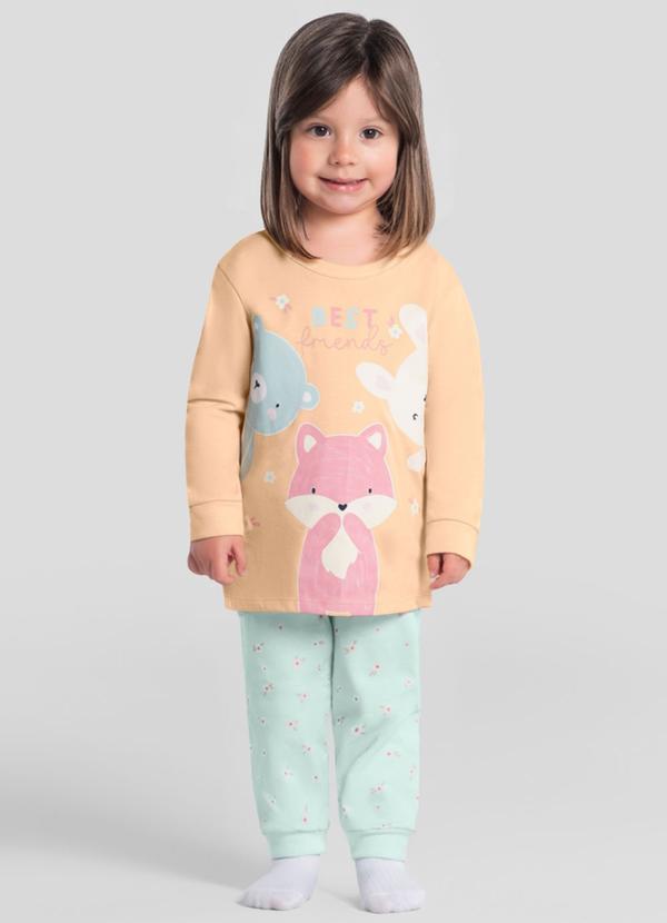 Pijama Infantil Brilha no Escuro Laranja