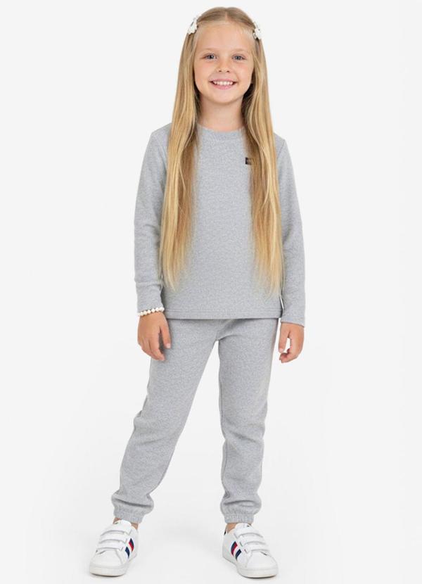 Vista 2 Pijama Infantil em Plush Cinza Select Select