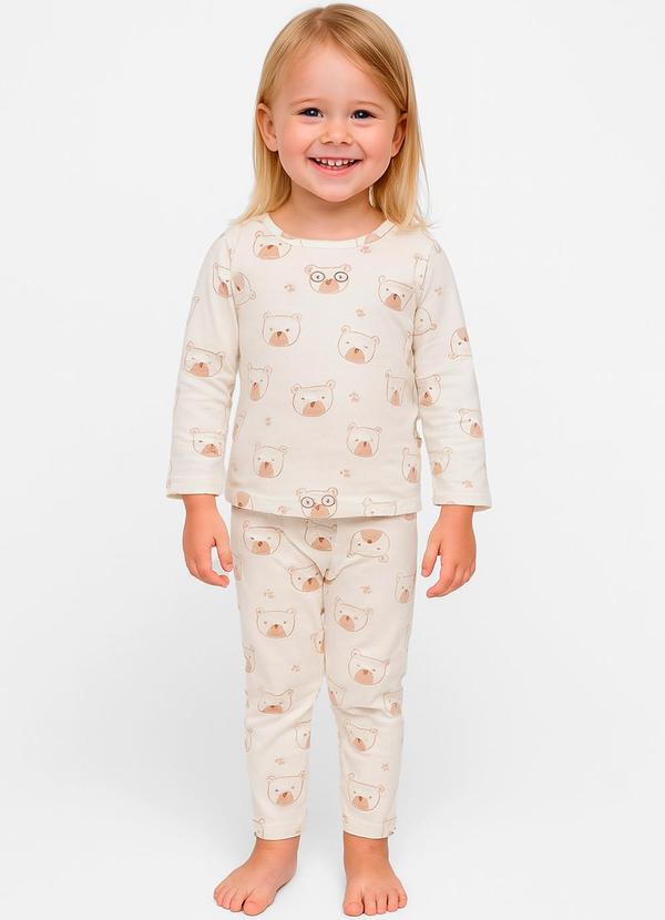 Vista 2 Pijama Infantil Estampado Bege Select Select
