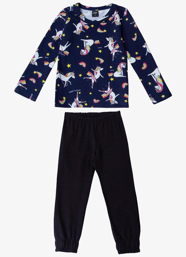Vista 2 Pijama Infantil Feminino Preto Select Select