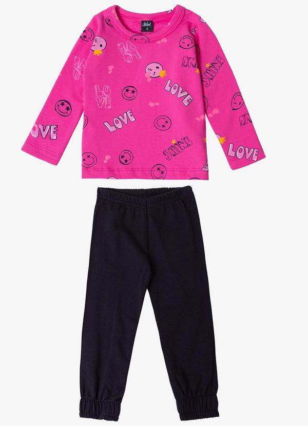 Vista 2 Pijama Infantil Feminino Rosa Select Select