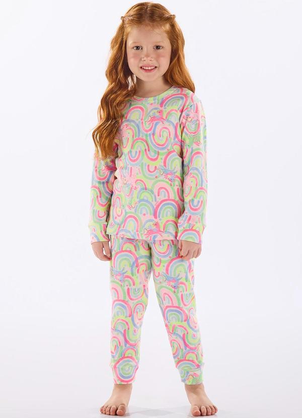 Vista 2 Pijama Infantil Finino Suedine Branco Up Baby Up Baby