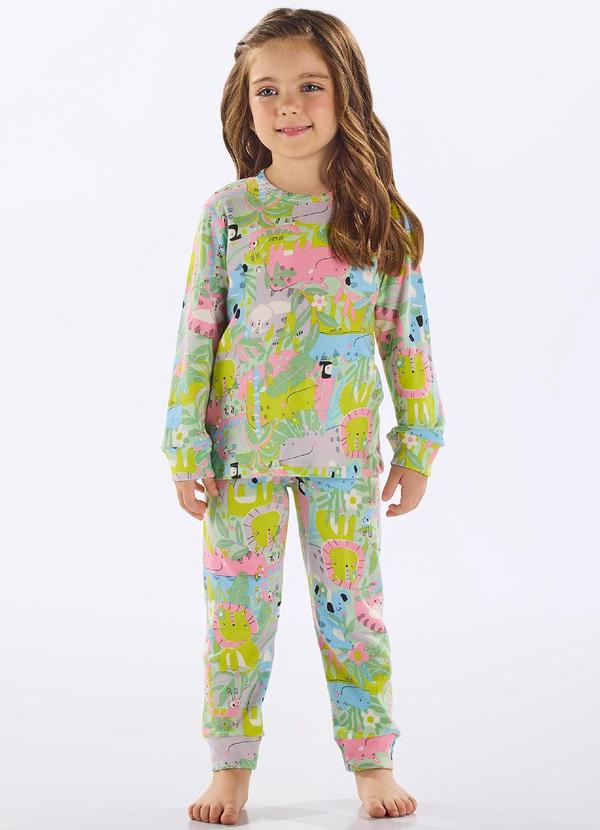 Vista 2 Pijama Infantil Finino Suedine Verde Up Baby Up Baby