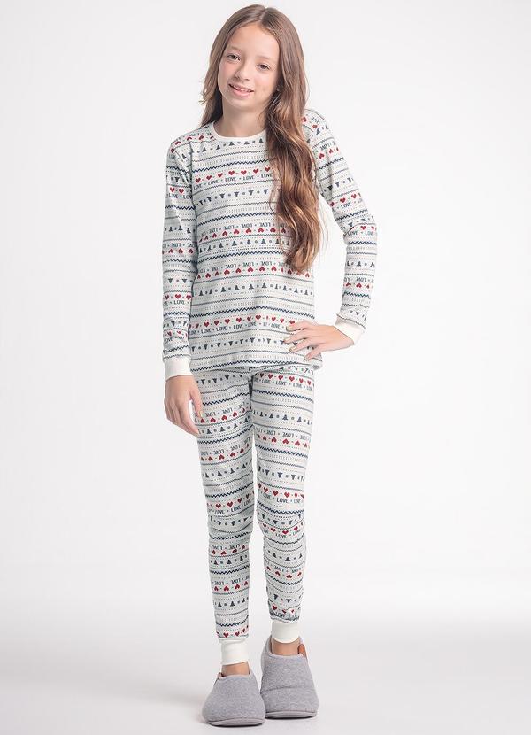 Pijama Infantil Manga Longa com Calça Cinza