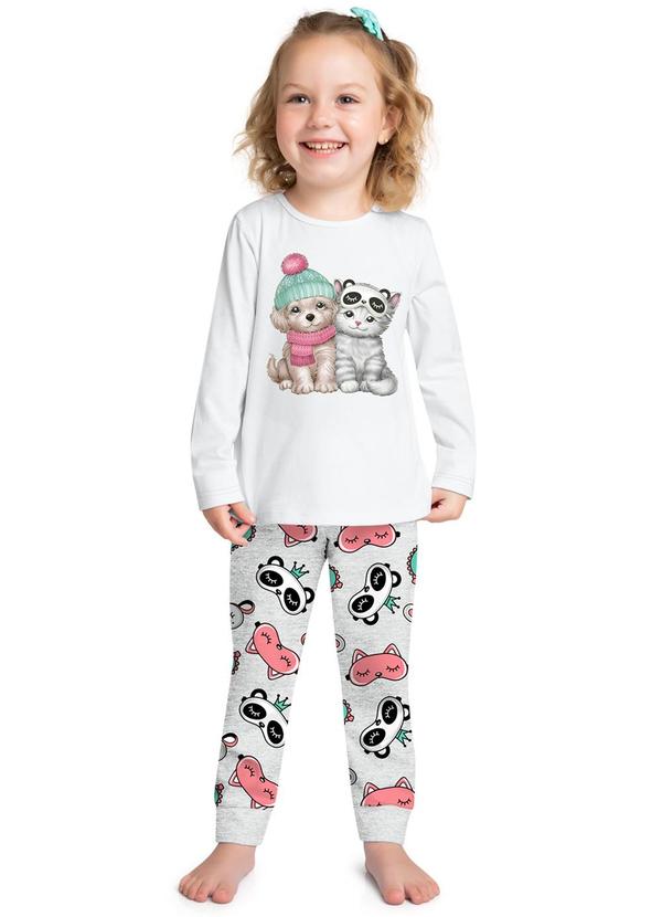 Pijama Infantil Menina Brilha no Escuro Branco