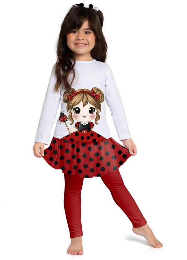 Pijama Infantil Menina Brilha no Escuro Branco