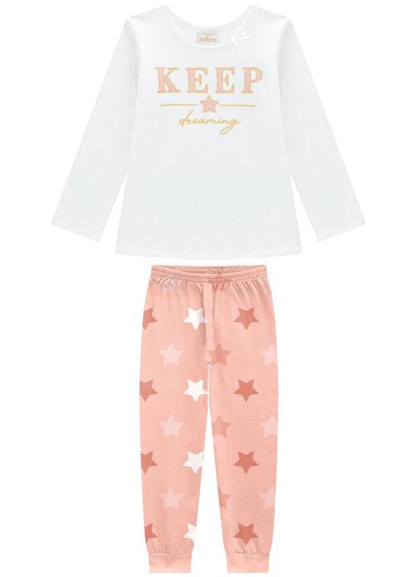 Vista 2 Pijama Infantil Menina Estrela Laranja Milon Milon
