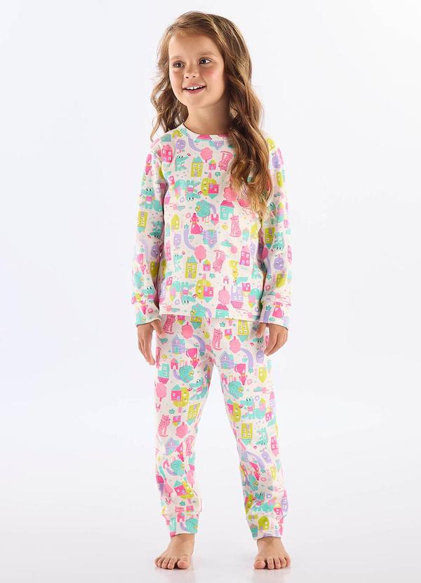 Pijama Infantil Unissex em Suedine Branco