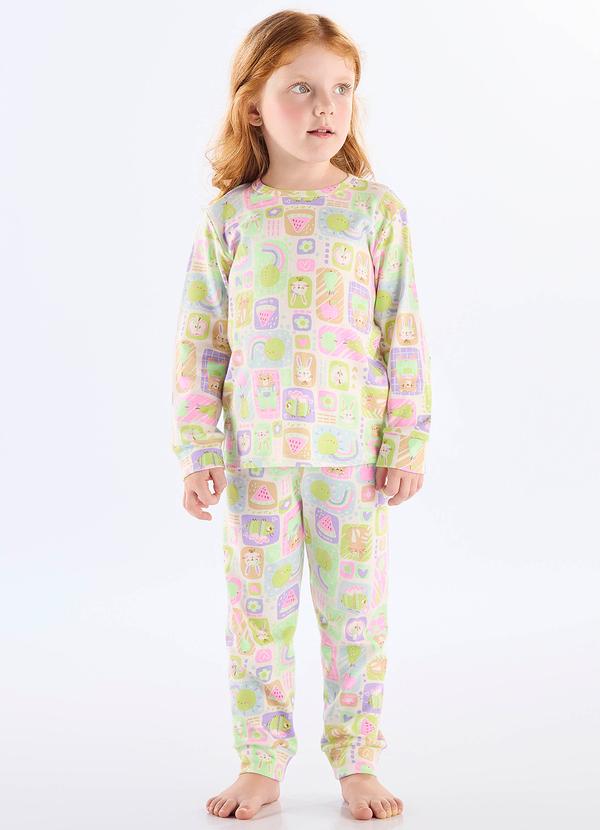 Pijama Infantil Unissex em Suedine Branco