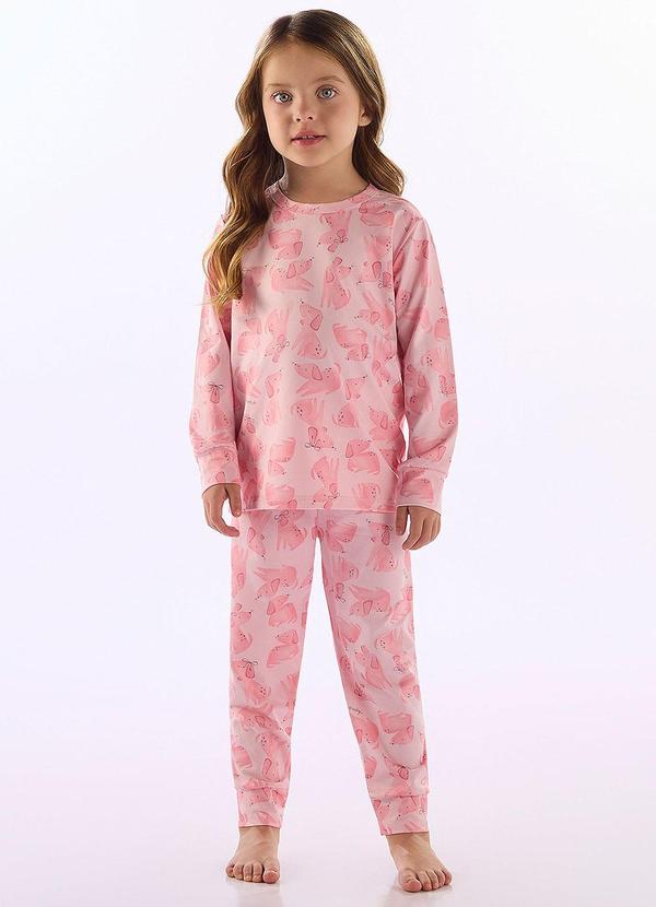 Pijama Infantil Unissex Térmico Rosa