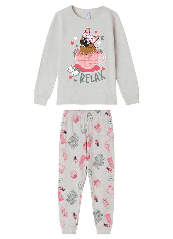 Pijama Jogger Dog Relax Cinza Claro