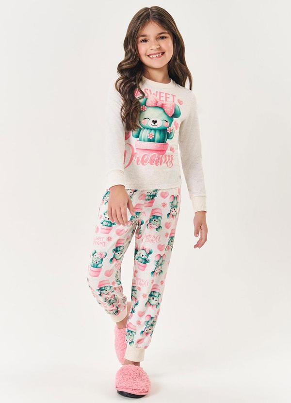 Pijama Longo Infantil Menina Cactus Nude
