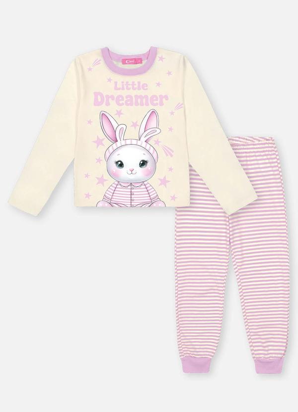 Pijama Longo Infantil Menina Coelho Roxo