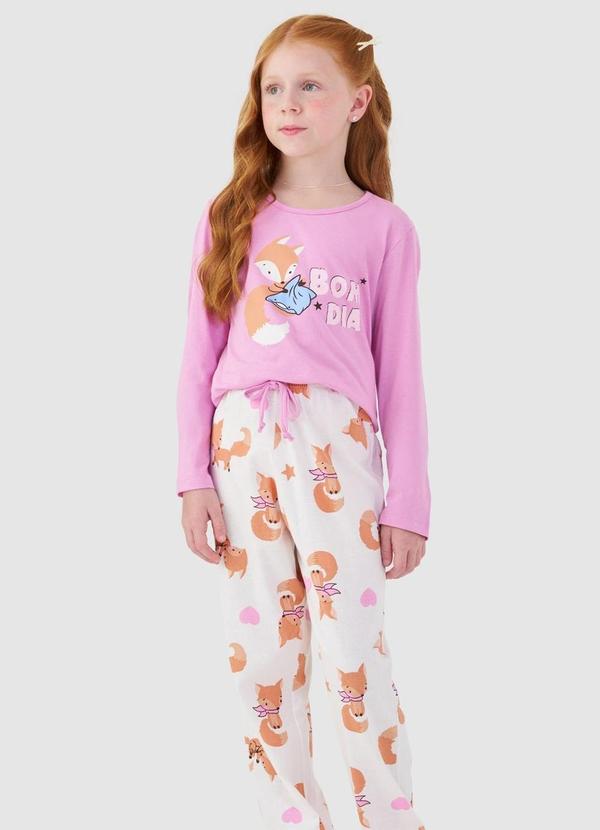 Pijama Longo Infantil Rosa