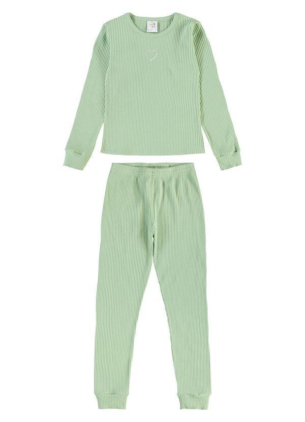 Pijama Malha Canelada Verde