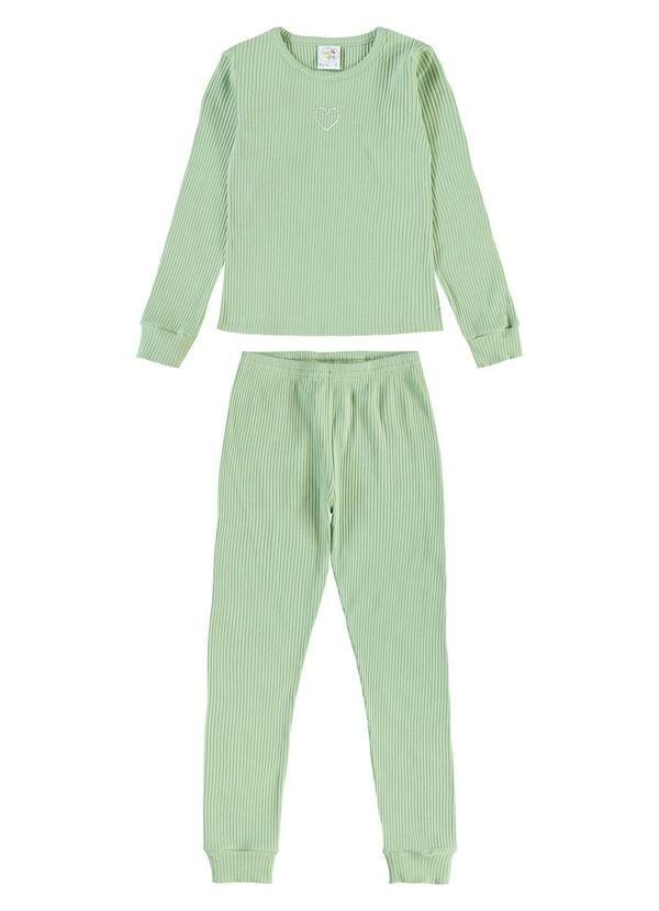 Pijama Malha Canelada Verde