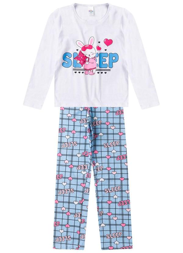 Vista 2 Pijama Manga Longa Brilha no Escuro Branco Rovitex Rovitex