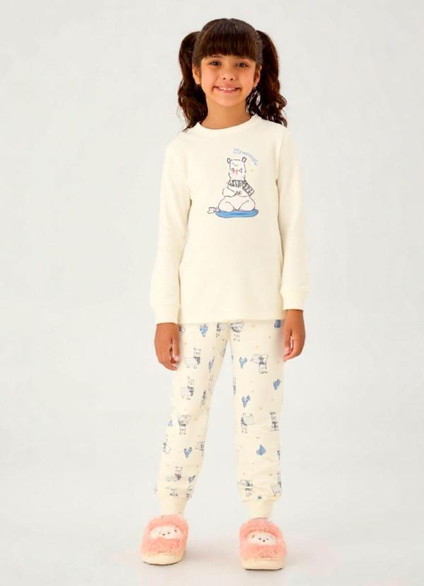 Pijama Moletinho Bege