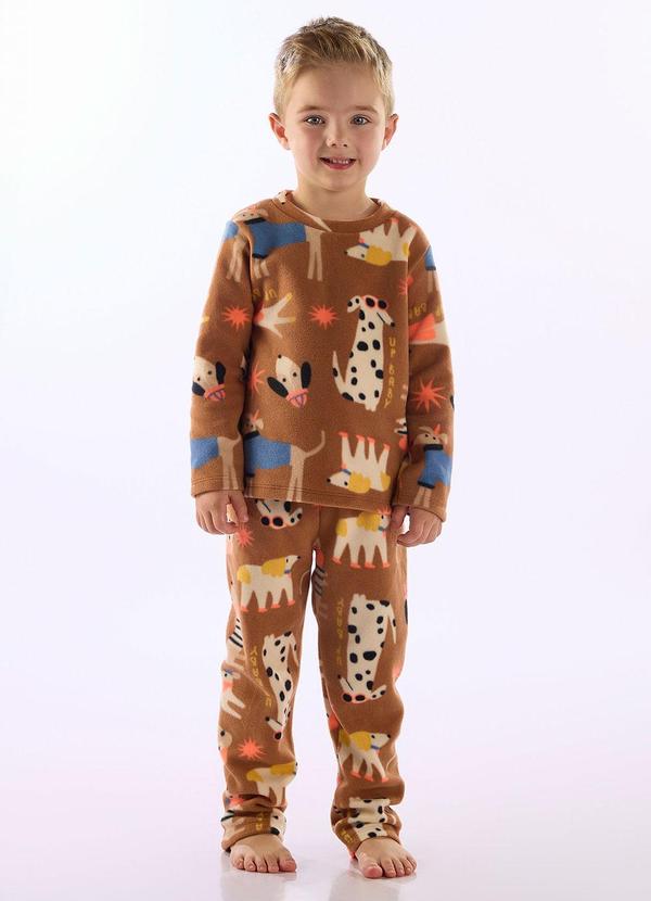 Pijama Soft Thermo Estampado Bege