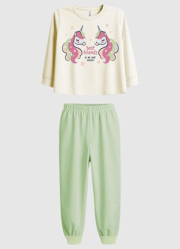 Pijama Unicórnio Best Friends Off White