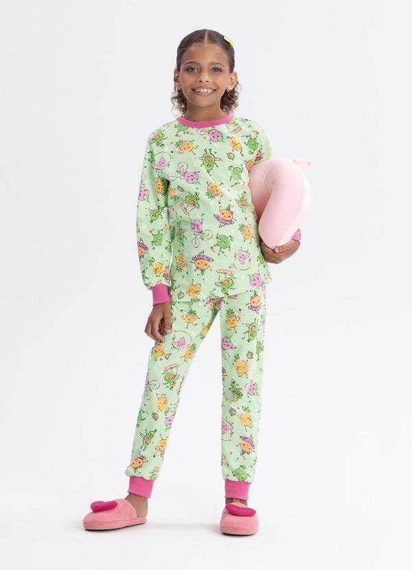 Pijama Unissex com Calça e Camiseta Verde