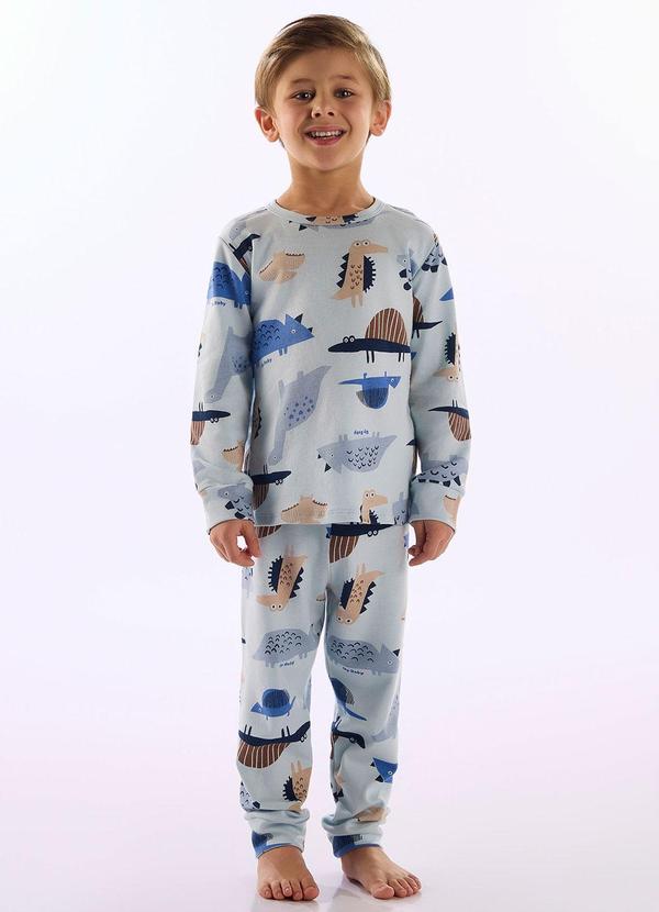 Pijama Unissex Infantil Estampado Azul