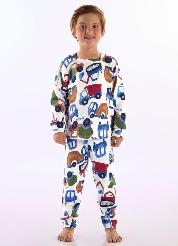Pijama Unissex Infantil Estampado Branco