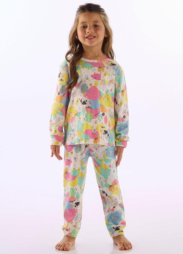 Pijama Unissex Infantil Estampado Branco